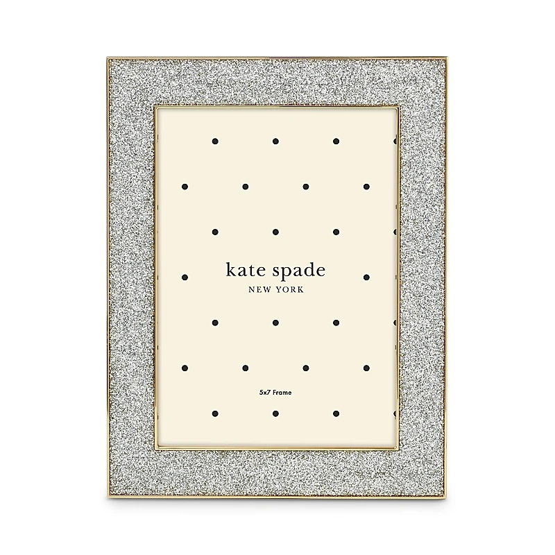 kate spade new york Sitting Pretty 5 x 7 Silver Glitter Frame