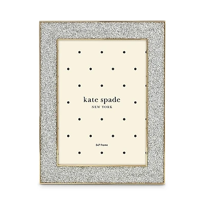 kate spade new york Sitting Pretty 5 x 7 Silver Glitter Frame