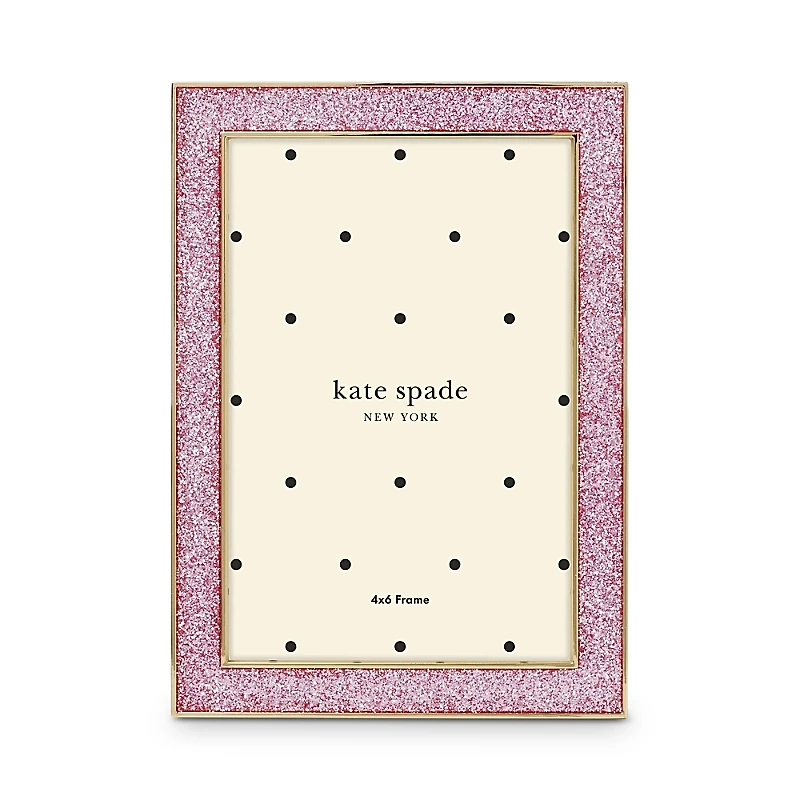kate spade new york Sitting Pretty 4 x 6 Pink Glitter Frame