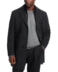 Cardinal Of Canada Wool-Cashmere Regular Fit Topcoat With Bib