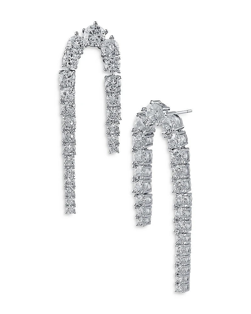 Kenneth Jay Lane Cubic Zirconia Graduated Open Arch Earrings