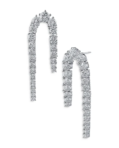 Kenneth Jay Lane Cubic Zirconia Graduated Open Arch Earrings