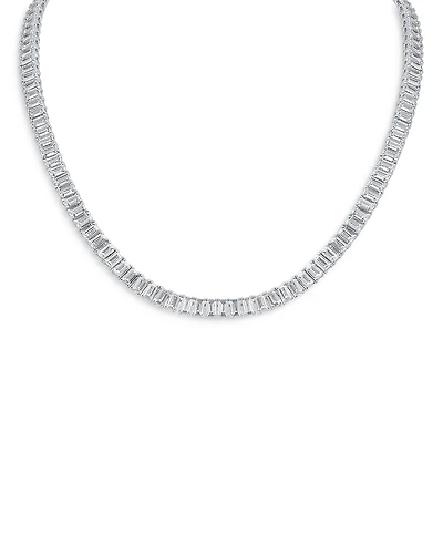 Kenneth Jay Lane Emerald Cut Cubic Zirconia Tennis Necklace
