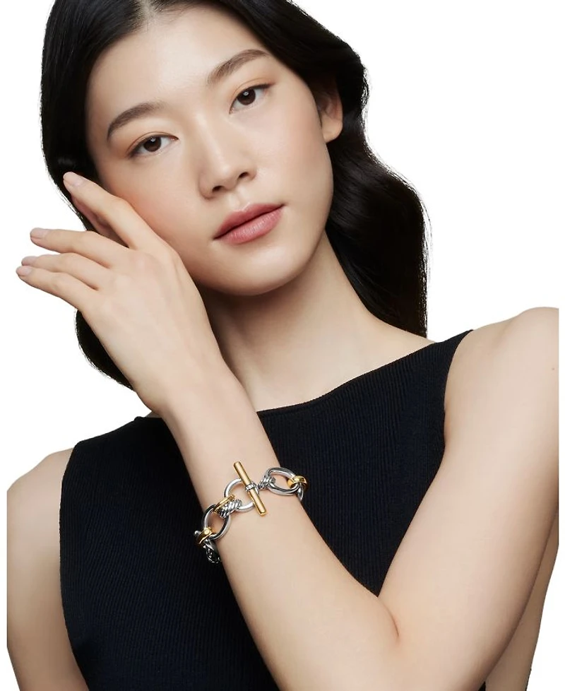 18K Yellow Gold & Sterling Silver DY Mercer Diamond Link Bracelet