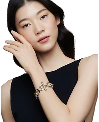 18K Yellow Gold & Sterling Silver DY Mercer Diamond Link Bracelet