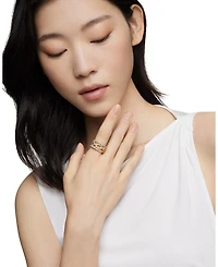 18K Yellow Gold Stax Three-Row Ring with Diamonds