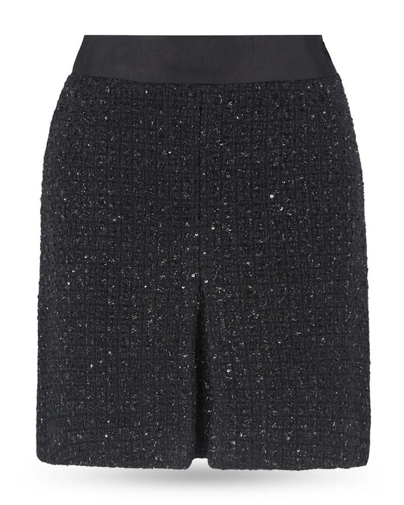 Metallic Tweed Mini Skirt