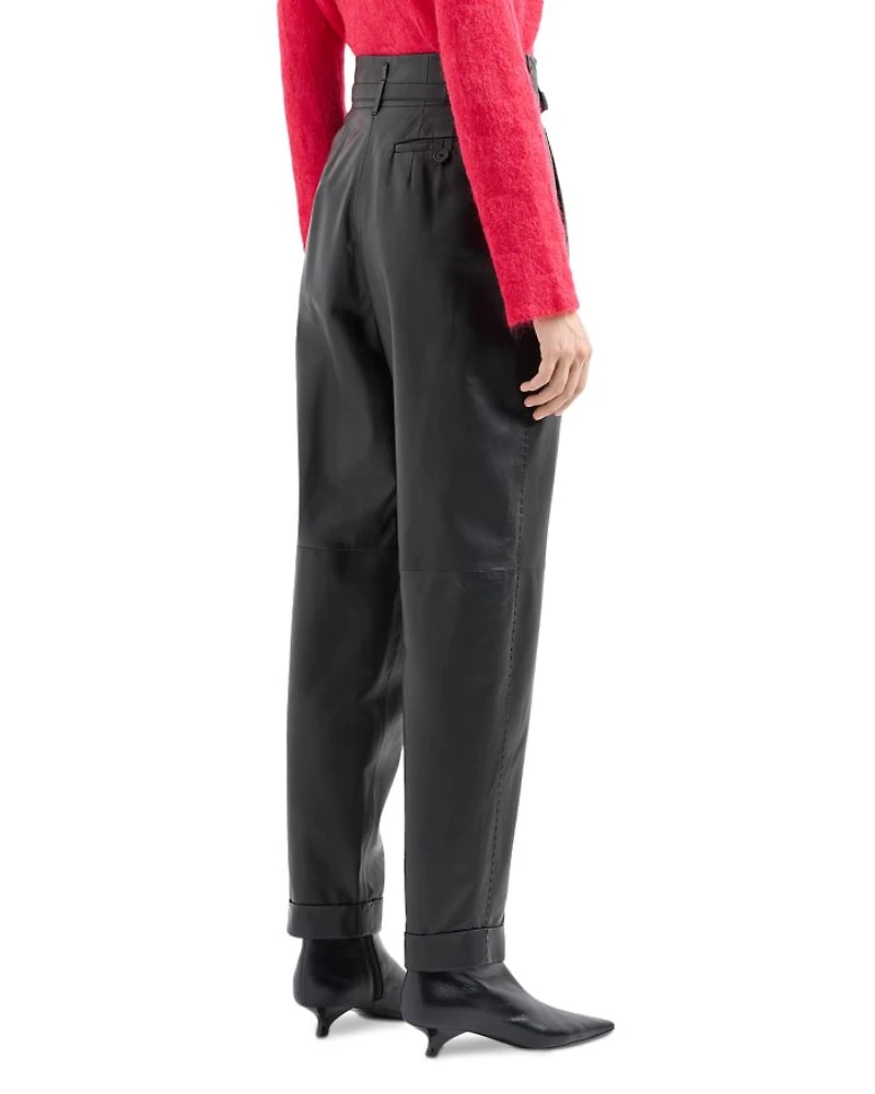 Belted Leather Pants