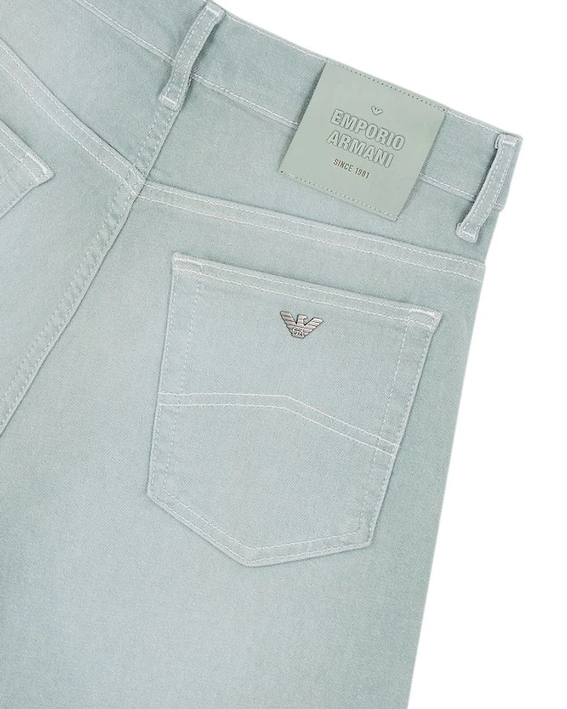 High Rise Straight Leg Jeans Light Green