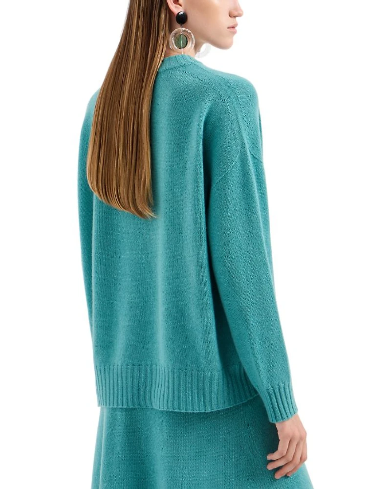 Seamless Plain Knit V Neck Sweater