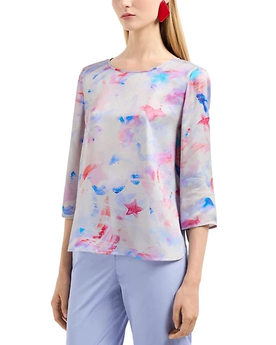 Watercolor Star Print Top