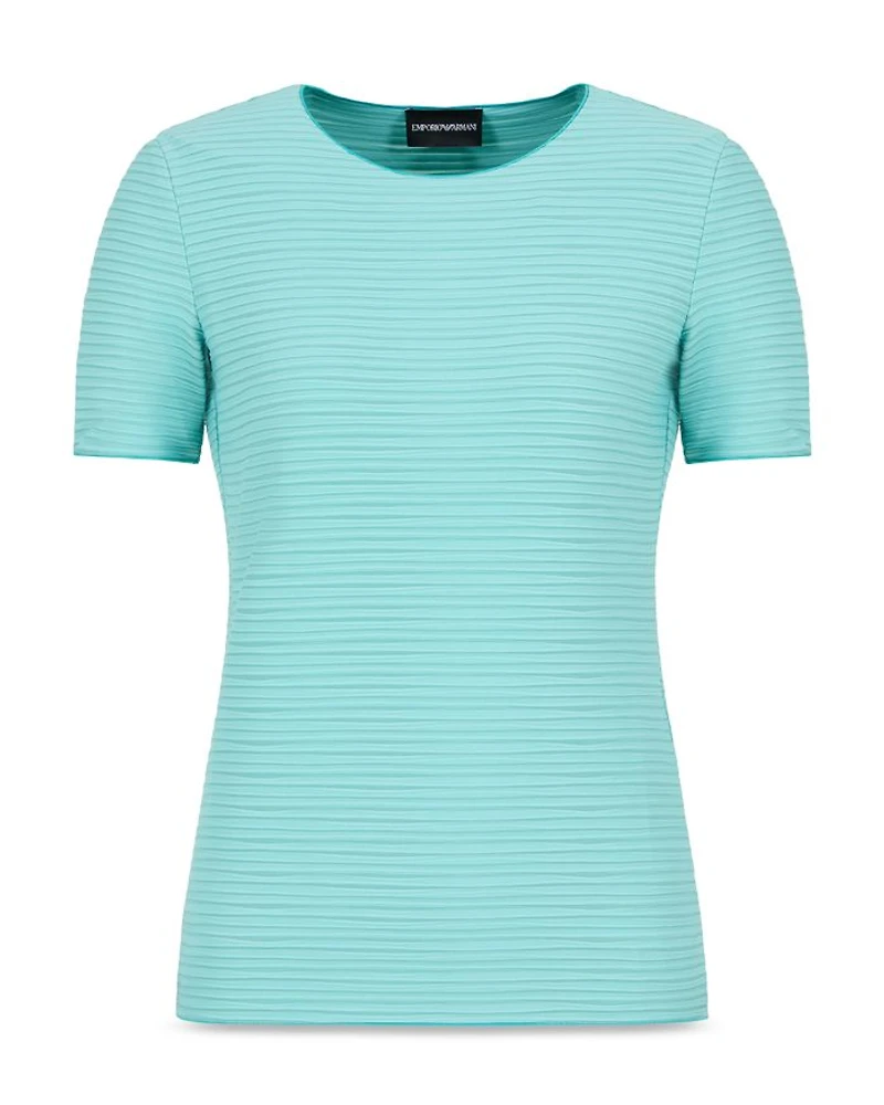 Stretch Jacquard Jersey Short Sleeve Top