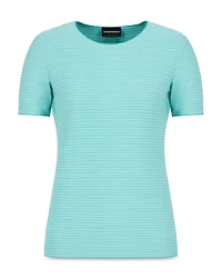 Stretch Jacquard Jersey Short Sleeve Top