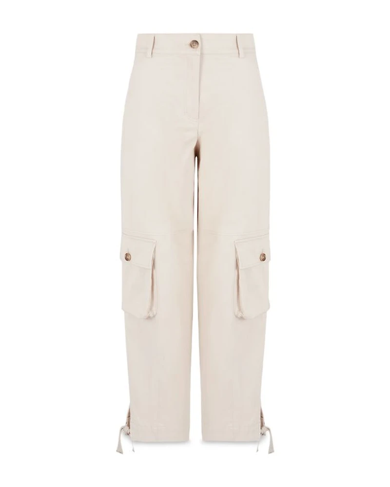 Stretch Cotton Gabardine Trousers with Carpenter Pockets