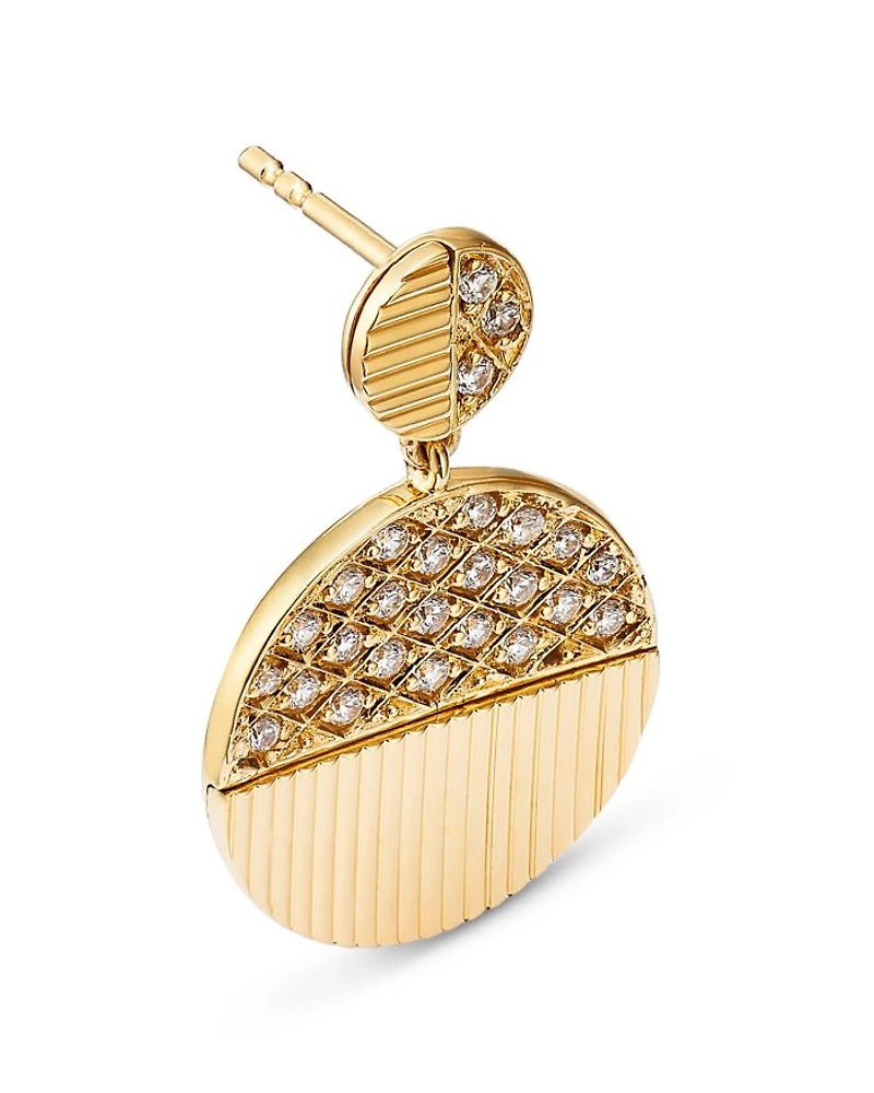14K Yellow Gold Diamond Drop Earrings, 0.34 tcw