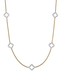 Bloomingdale's Fine Collection 14K Gold Diamond Clover Necklace, 18