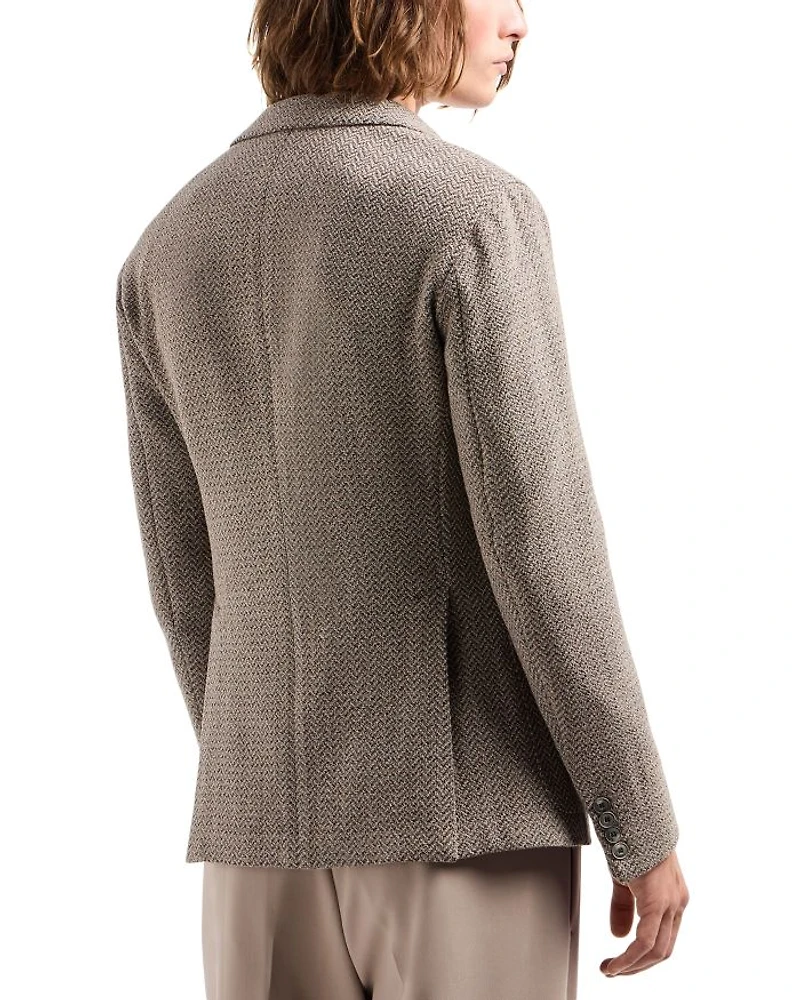 Modern Fit Knit Herringbone Sport Jacket
