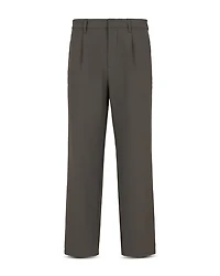 Technical Nylon Blend Seersucker Regular Fit Pleated Pants