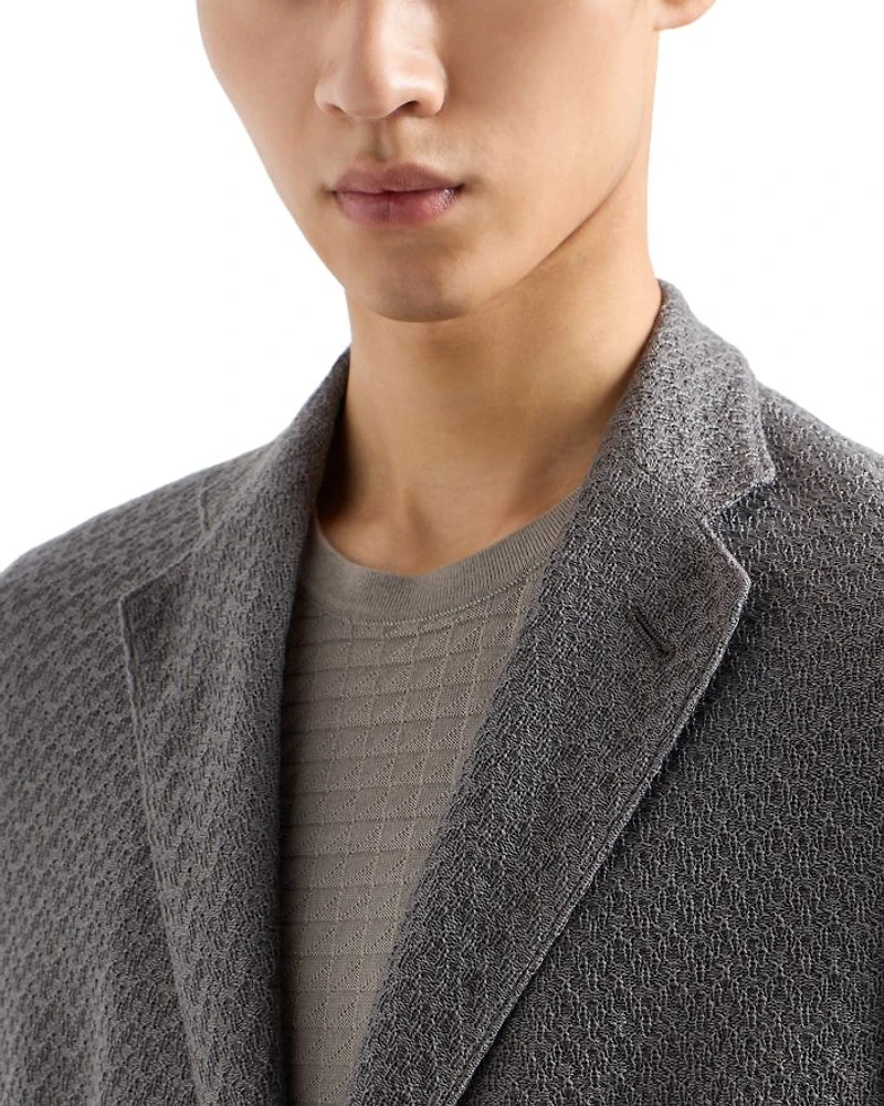 Modern Fit Ultra Lightweight Wool Jacquard Knit Sport Jacket