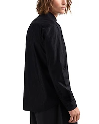 Stretch Cotton Button Up Shirt with Guru Collar