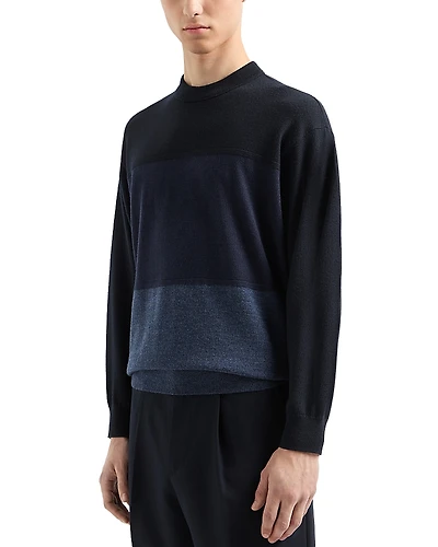 Emporio Armani Color Block Crewneck Sweater