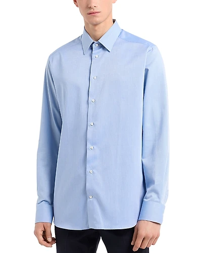 Emporio Armani New York Regular Fit Herringbone Dress Shirt