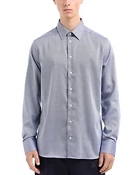 Emporio Armani New York Regular Fit Micro Jacquard Motif Dress Shirt