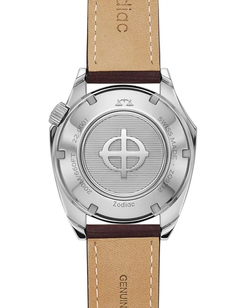 Field Olympos Automatic Leather Watch, 40mm