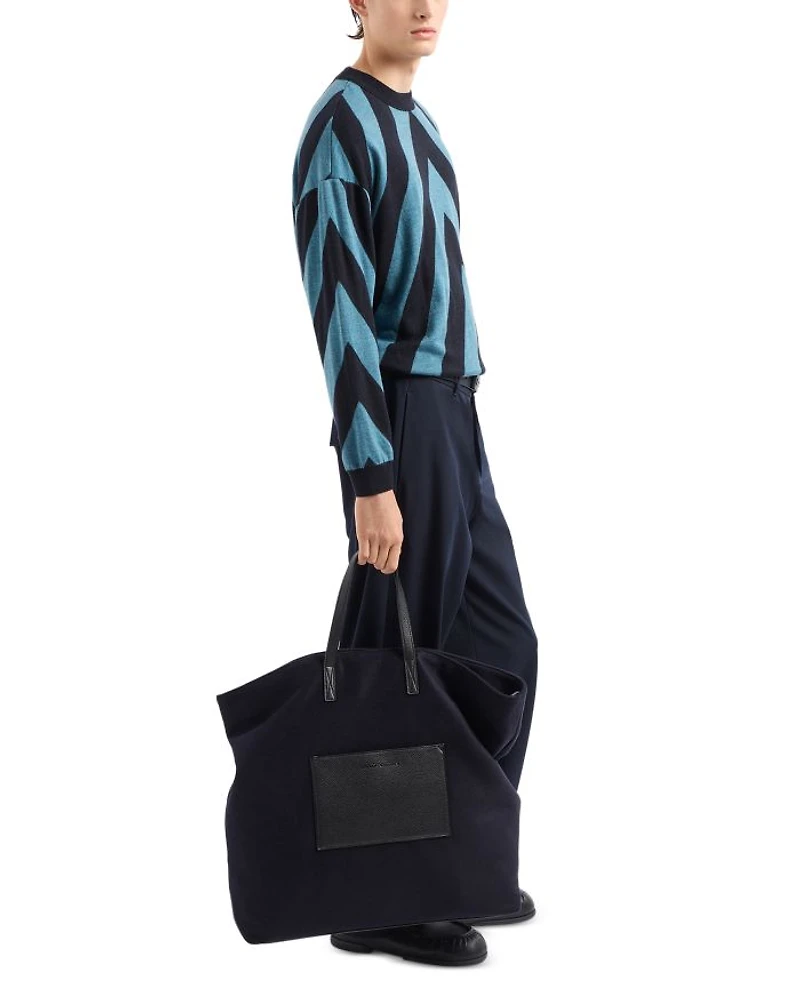 Diagonal Pattern Crewneck Sweater