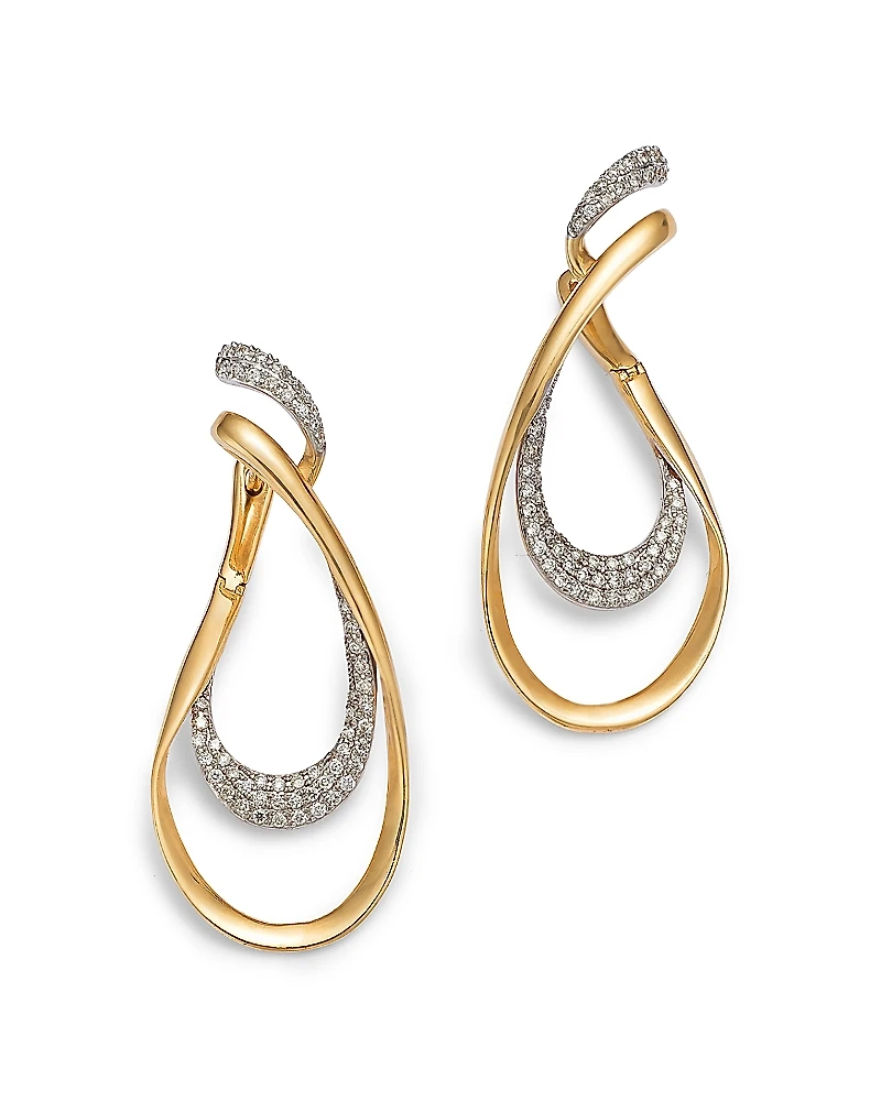 Bloomingdale's Fine Collection 14K Yellow Gold Diamond Twist Drop Earrings, 0.30 tcw