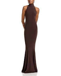 Norma Kamali Turtleneck Halter Gown