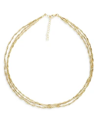 14K Yellow Gold Multi Strand Mesh Collar Necklace, 18"