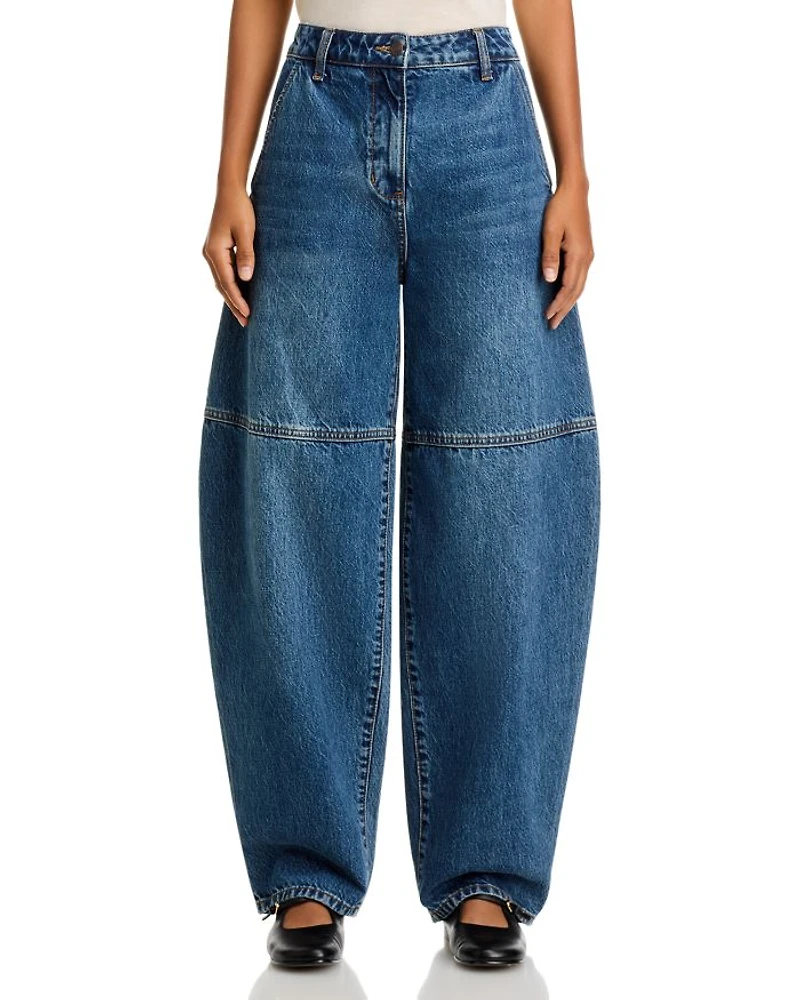 High Rise Barrel Jeans Indigo