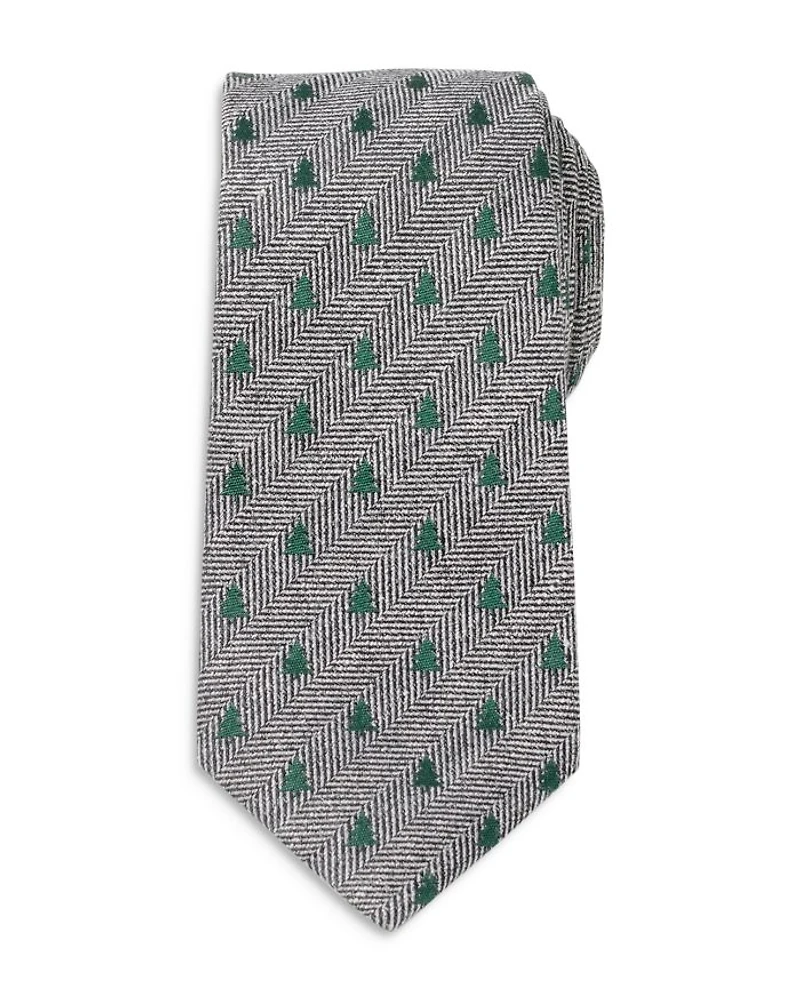 Holiday Tree Herringbone Silk Tie