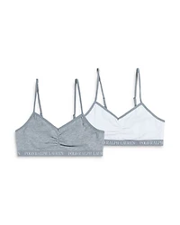 Girls' Cotton Stretch Jersey Bralettes, Pack of 2