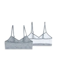 Girls' Cotton Stretch Jersey Bralettes, Pack of 2
