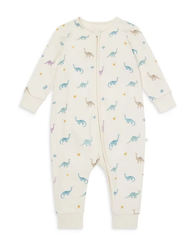 Unisex Dino Print Zip Romper - Baby