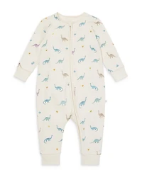 Unisex Dino Print Zip Romper - Baby