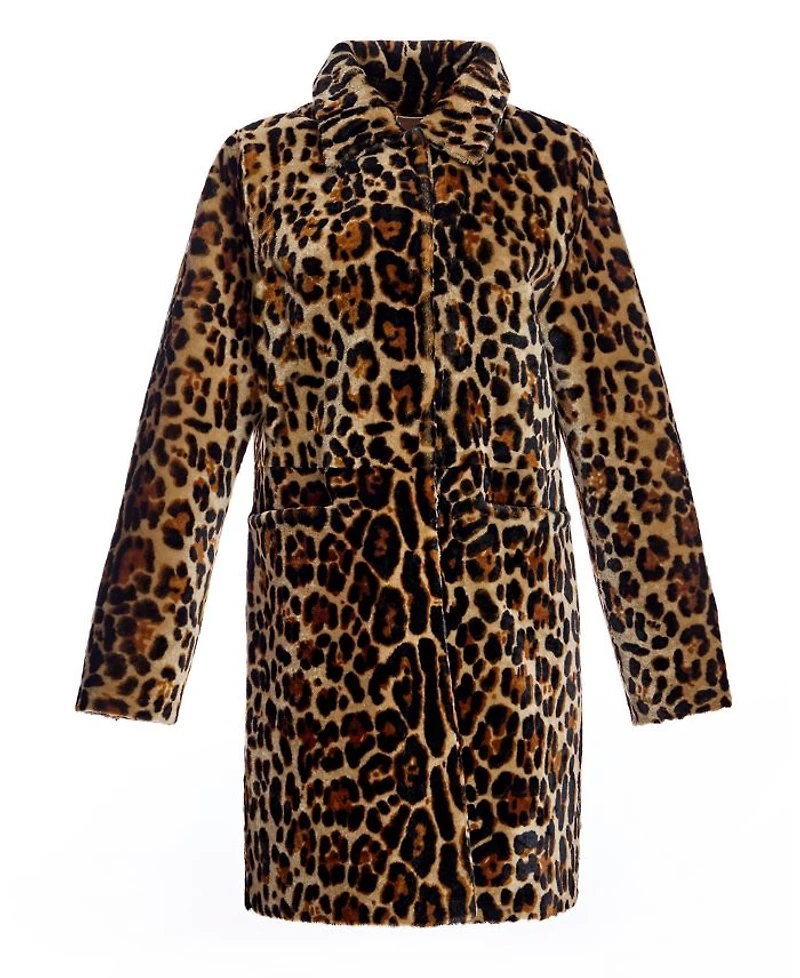 Animal Print Shearling Coat