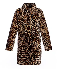 Animal Print Shearling Coat