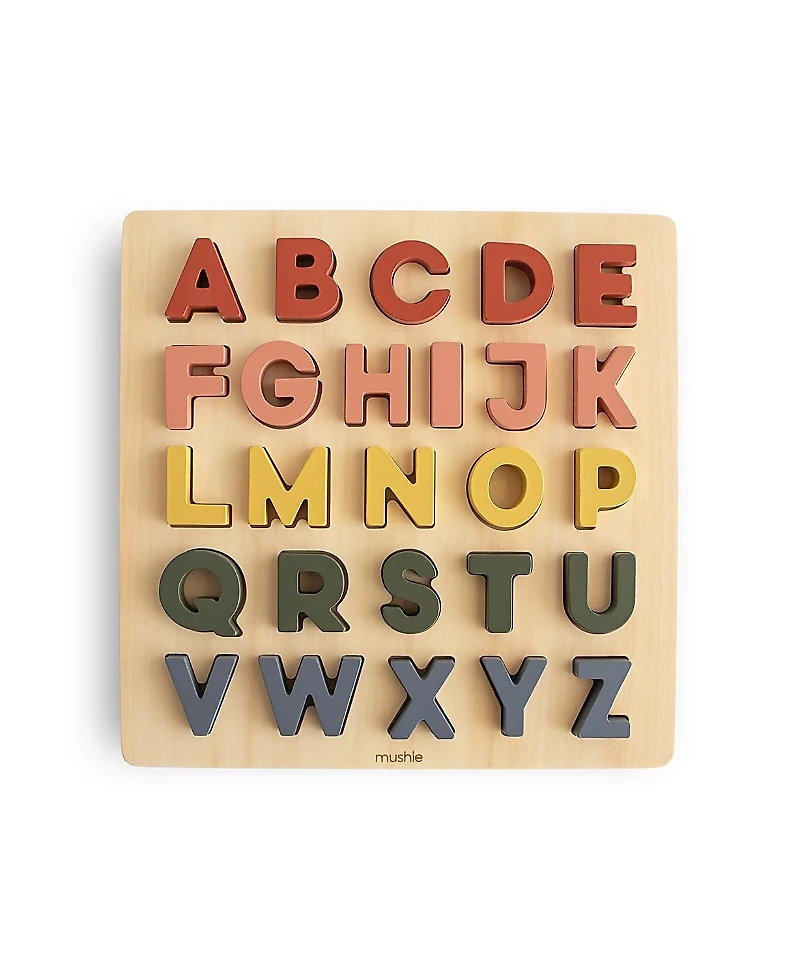 Mushie Wooden Alphabet Puzzle - Ages 3 years+