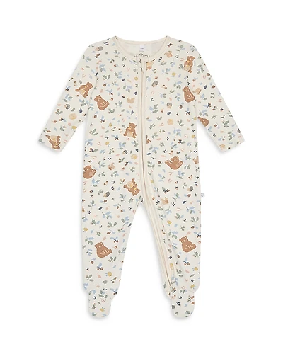 Mori Unisex Bear Print Two Way Zip Up Sleepsuit - Baby