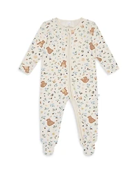 Mori Unisex Bear Print Two Way Zip Up Sleepsuit - Baby