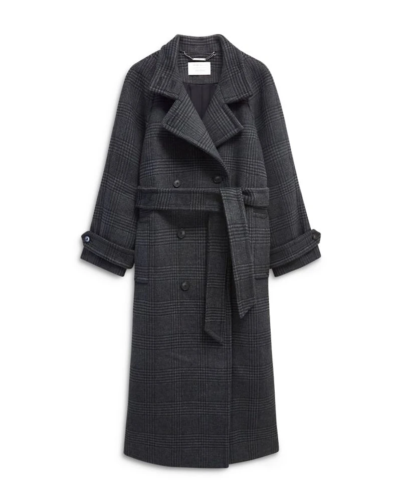 Peckworth Plaid Double Breasted Long Coat