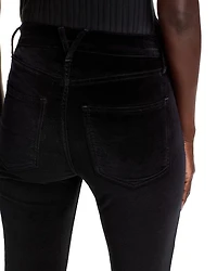 Beverly High Rise Velveteen Skinny Flare Jeans Black