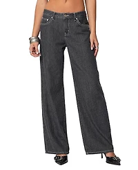 Edikted Pinstripe Low Rise Jeans