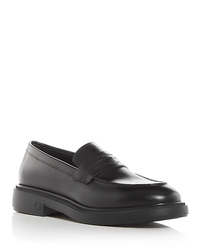 Ferragamo Men's Caligola Leather Penny Loafers