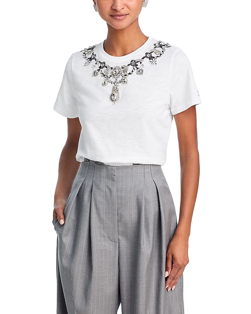 Cinq a Sept Applique Jewelry Tee
