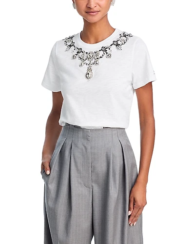 Cinq a Sept Applique Jewelry Tee
