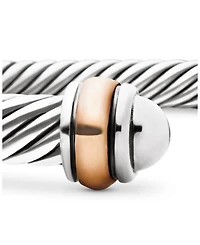 Classic Cable Bracelet in Sterling Silver with 18K Rose Gold, 4mm